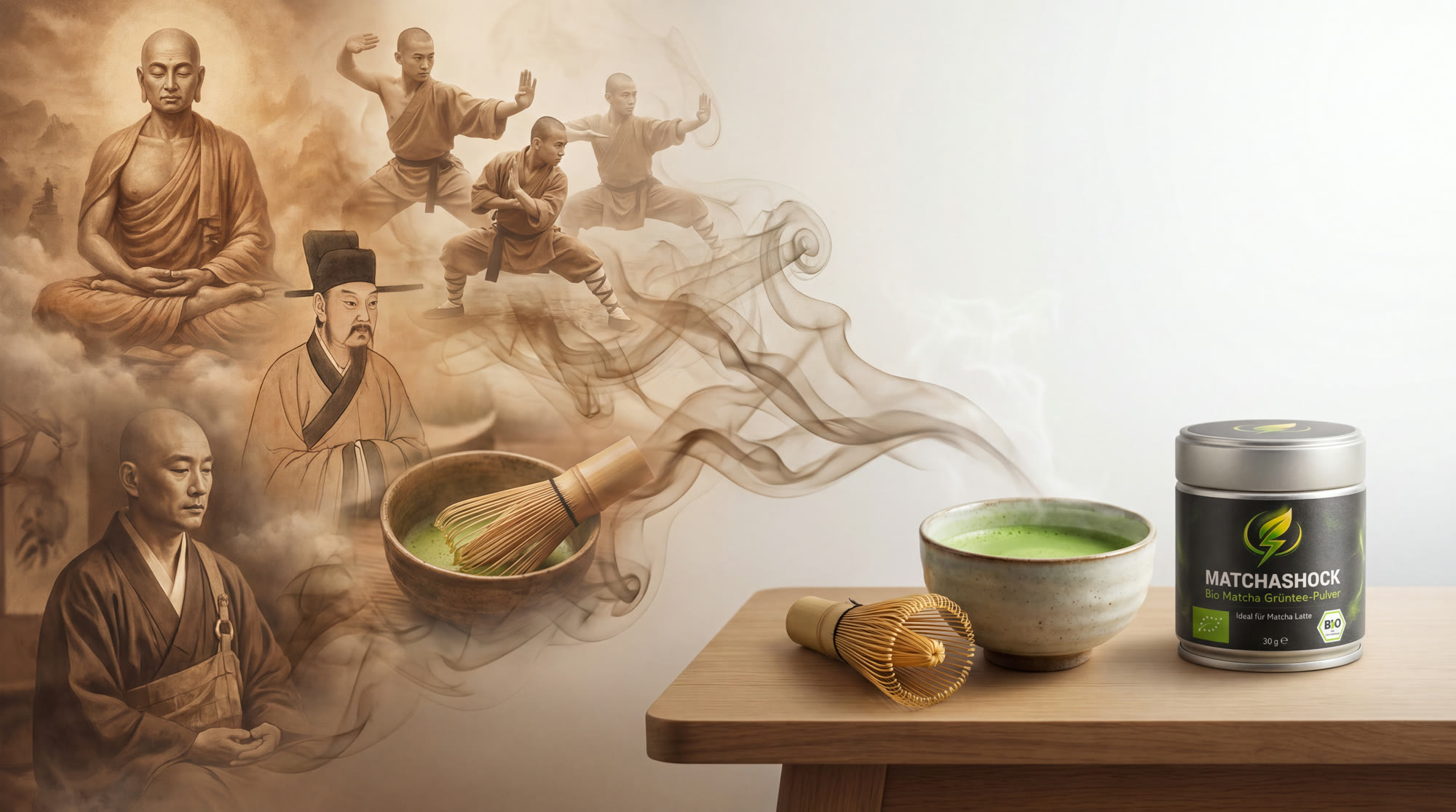 1500 Jahre Matcha-Geschichte münden in eine Dose MATCHASHOCK Bio Matcha