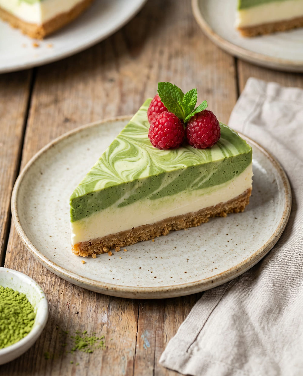 No-Bake Matcha-Cheesecake
