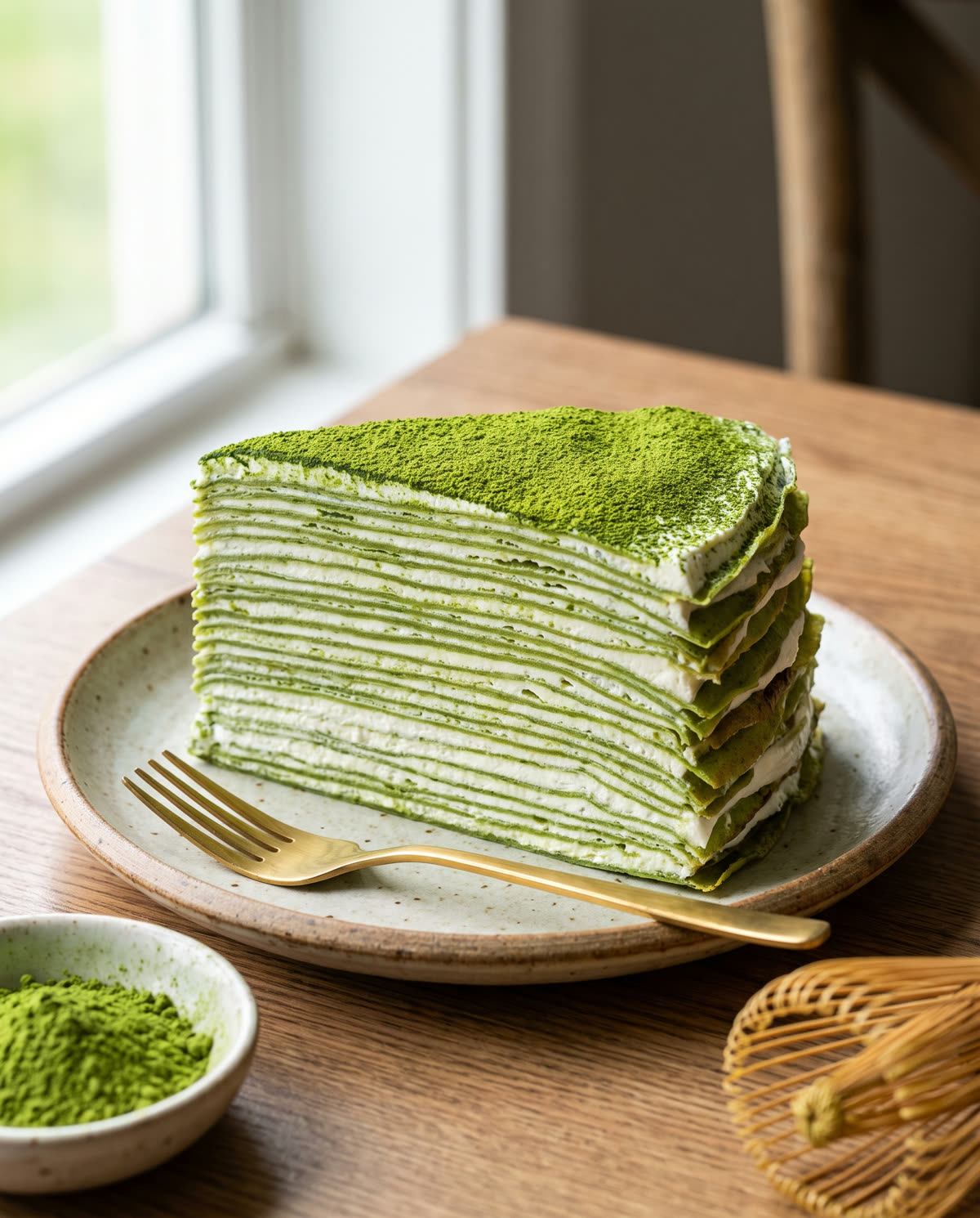 Matcha-Crêpe-Torte (Mille Crêpe Cake)