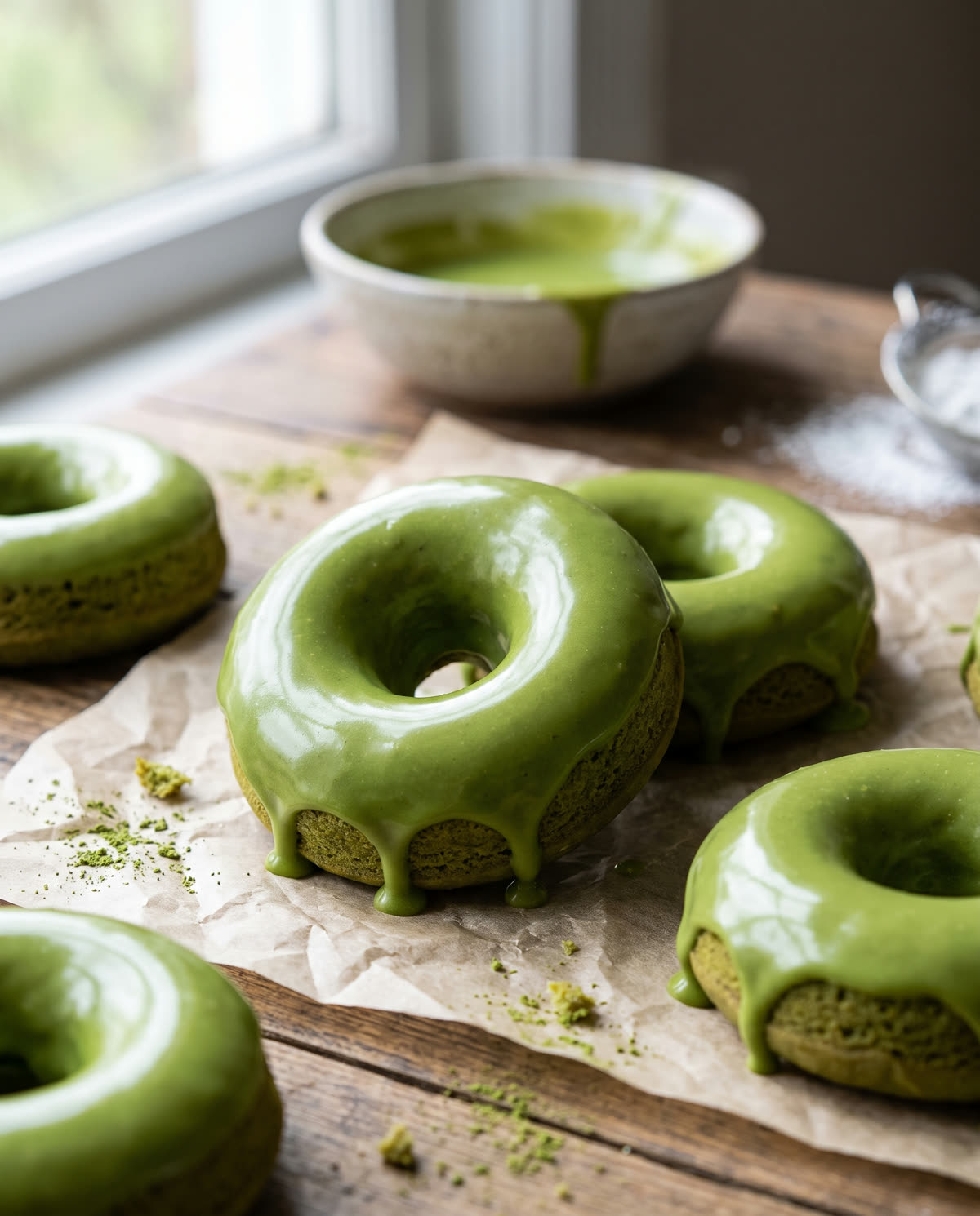Matcha-Donuts (gebacken)