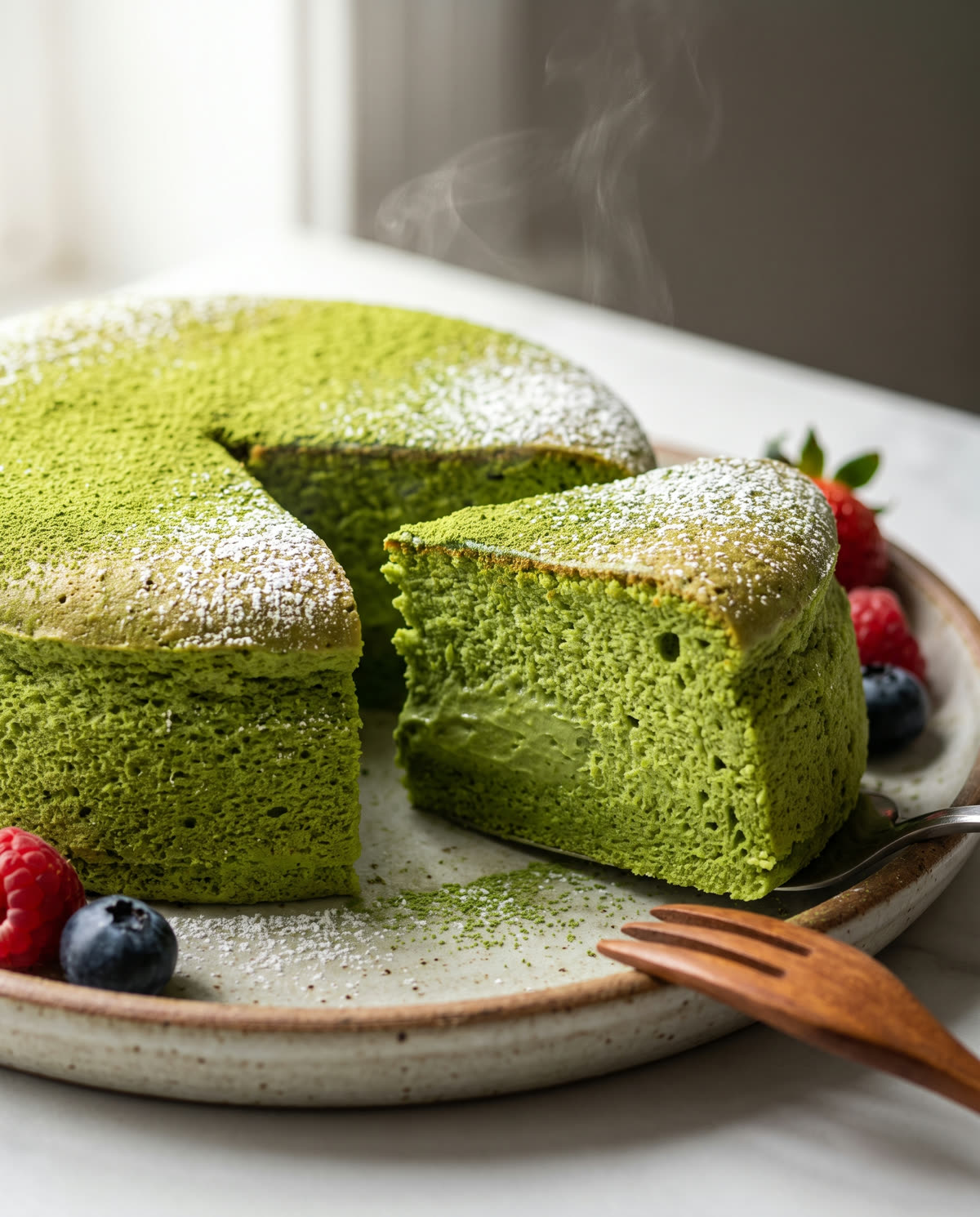 Gebackener Matcha-Käsekuchen