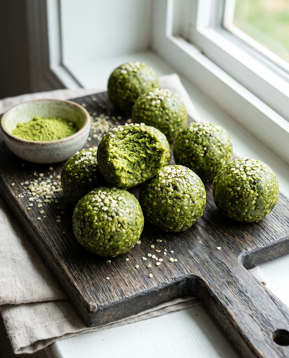 Matcha-Protein-Balls mit Hafer & Hanfsamen