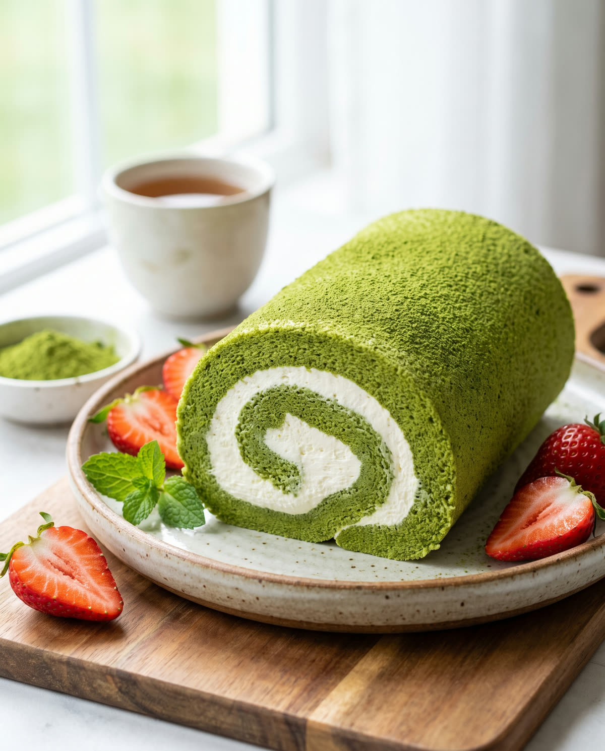 Matcha-Roulade (Swiss Roll)
