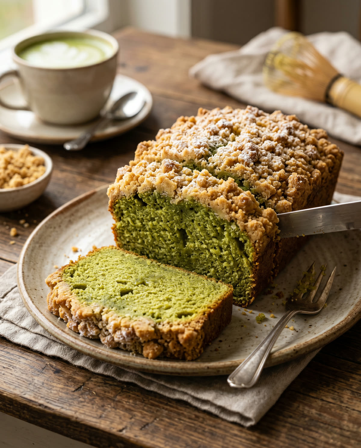 Matcha-Streuselkuchen